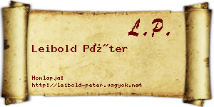 Leibold Péter névjegykártya